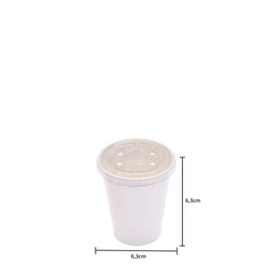 Copo Biodegradável De Papel Com Tampa Pet, 100ml,100 Unidades