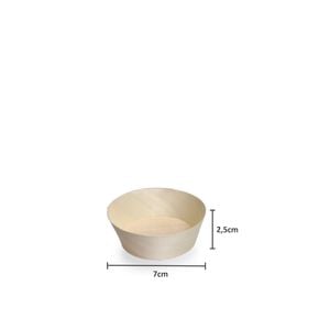 Mini Pote Descartável Biodegradável Em Madeira, 7,5 X 2,5cm - 100 Un