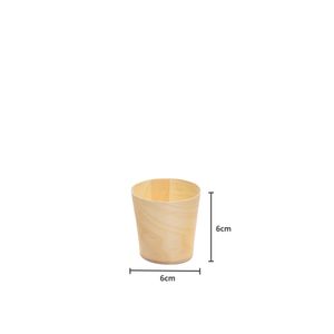 Mini Pote Descartável Biodegradável Em Madeira, 6cm X 6cm - 100 Un