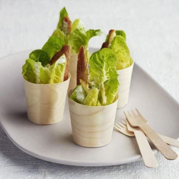 Mini Pote Descartável Biodegradável Em Madeira, 6cm X 6cm - 100 Un