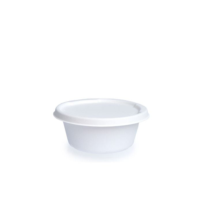 Bowl Descartável Biodegradável Com Tampa Em Bagaço De Cana, Redondo, 680ml - 50 Unidades