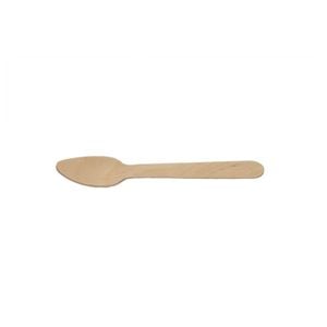 Colher Descartável E Biodegradável Em Madeira, 11cm - 100 Unidades