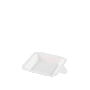 Mini Prato Descartável E Biodegradável Quadrado Em Bagaço De Cana, 11cm - 50 Unidades