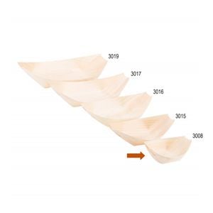 Barquinha Finger Food Descartável E Biodegradável Em Madeira 9x6cm - 50 Un
