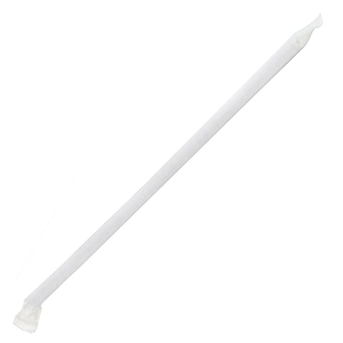 Canudo Em Papel Branco, Biodegradável, Embalado Em Sachê De Papel, 6mm, 20cm - 100 Unidades