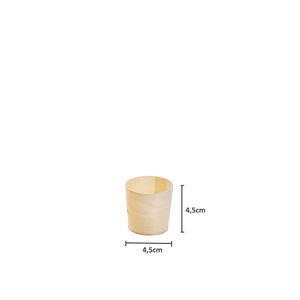 Mini Pote Descartável Biodegradável Em Madeira, 4,5cm X 4,5cm - 100 Un