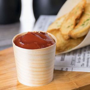 Mini Pote Descartável Biodegradável Em Madeira, 4,5cm X 4,5cm - 100 Un