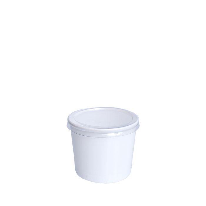 Pote Descartável Biodegradável Em Papel, Com Tampa Reciclável, 120ml - 100 Unidades