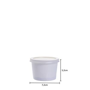 Pote Descartável Biodegradável Em Papel, Com Tampa Reciclável, 120ml - 100 Unidades