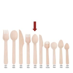 Colher Descartável E Biodegradável Em Madeira, 14cm - 100 Un