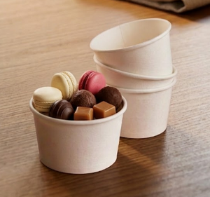 Pote Descartável Biodegradável Em Papel, 120ml - 25 Unidades