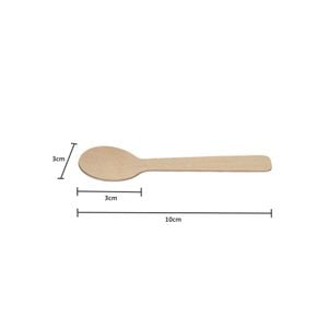Colher Descartável E Biodegradável De Madeira, Embalada Individualmente, 10cm - 100 Unidades

