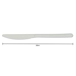 Faca Descartável Compostável Para Refeição, 18cm - 50 Unidades