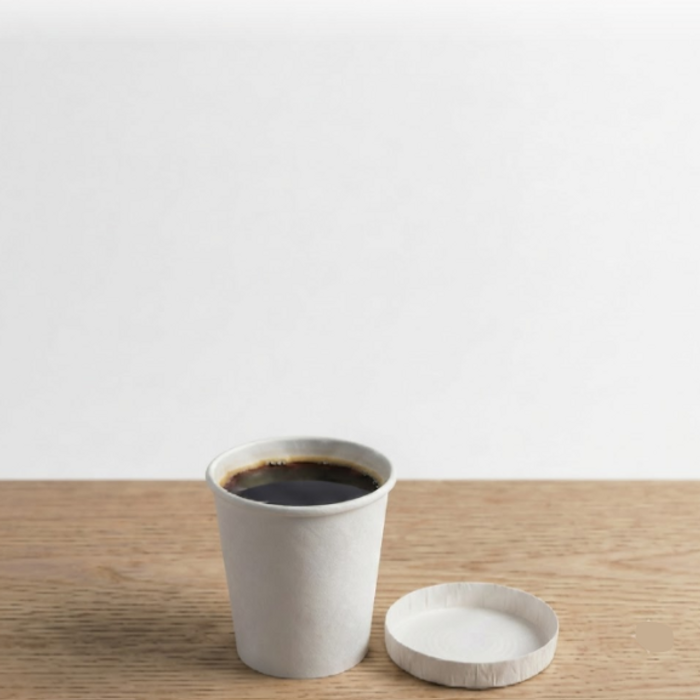 Copo Descartável E Biodegradável De Papel Com Tampa Papel, 100 Ml, 50 Unidades
