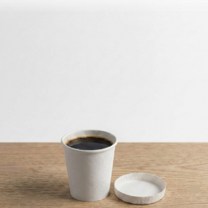 Copo Descartável E Biodegradável De Papel Com Tampa Papel, 100 Ml, 50 Unidades
