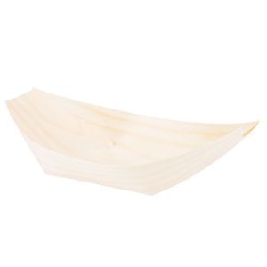 Barquinha Finger Food Descartável E Biodegradável Em Madeira, 13 X 8cm - 50 Unidades