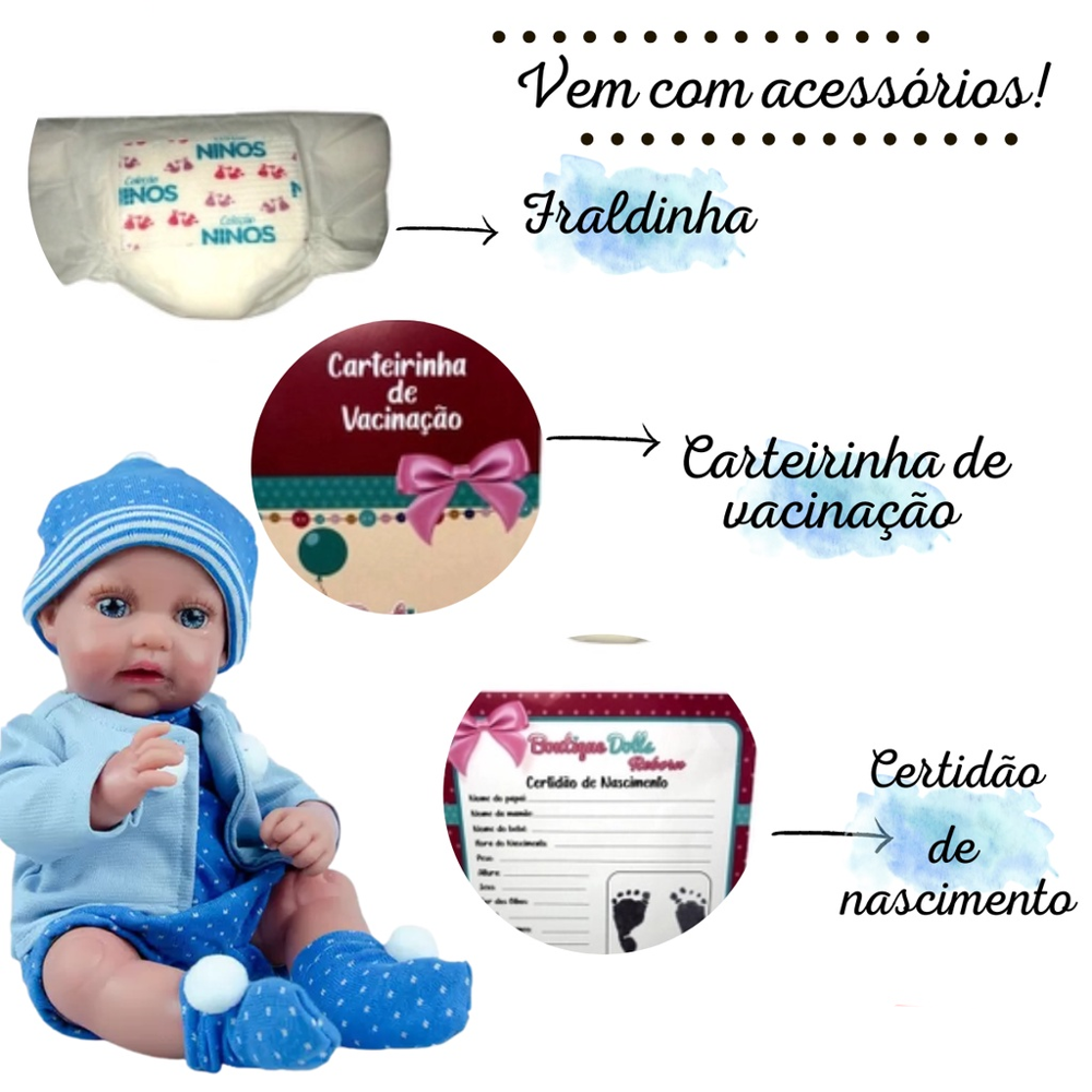 Boneco Bebê Boutique Dolls Reborn Menino - Super Toys - Kidverte