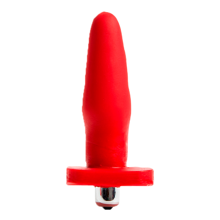 Plug Anal com Vibrador 10,5x3cm Vermelho