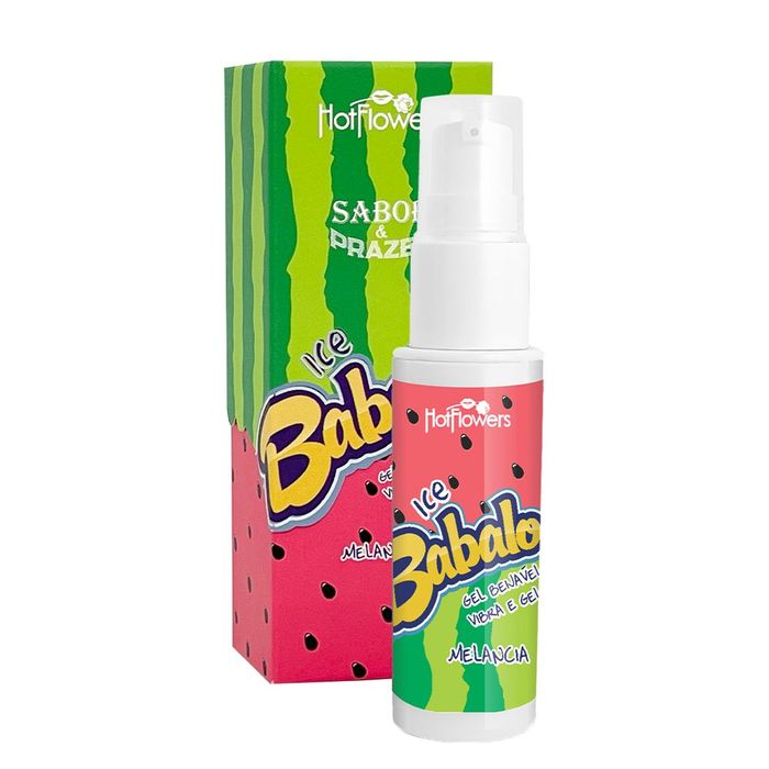 BABALOO ICE GEL BEIJÁVEL VIBRA E GELA MELANCIA 