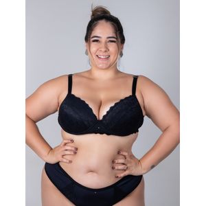 Sutiã Plus Size Reforçado De Renda Alça Grossa Com Bojo