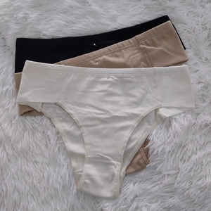 Kit 3 Calcinhas De Algodão Tanga Cintura Alta 