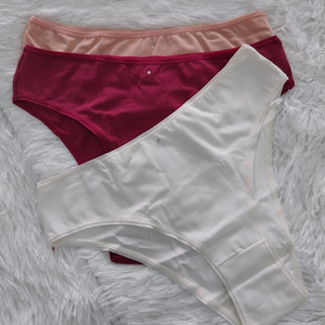 Kit 3 Calcinhas Tanga  De Algodão