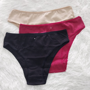 Kit 3 Calcinhas Tanga  De Algodão
