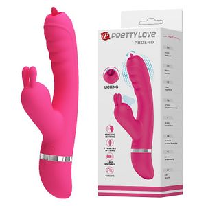 VIBRADOR PHOENIX COM ESTIMULADOR 4 MODOS DE VIBRAÇÃO E PULSAÇÃO PRETTY LOVE