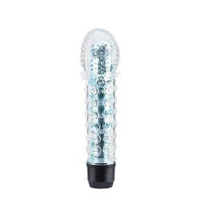 VIBRADOR DILDO PERSONAL COM CAPA TEXTURIZADA EM JELLY PONTA REDONDA.