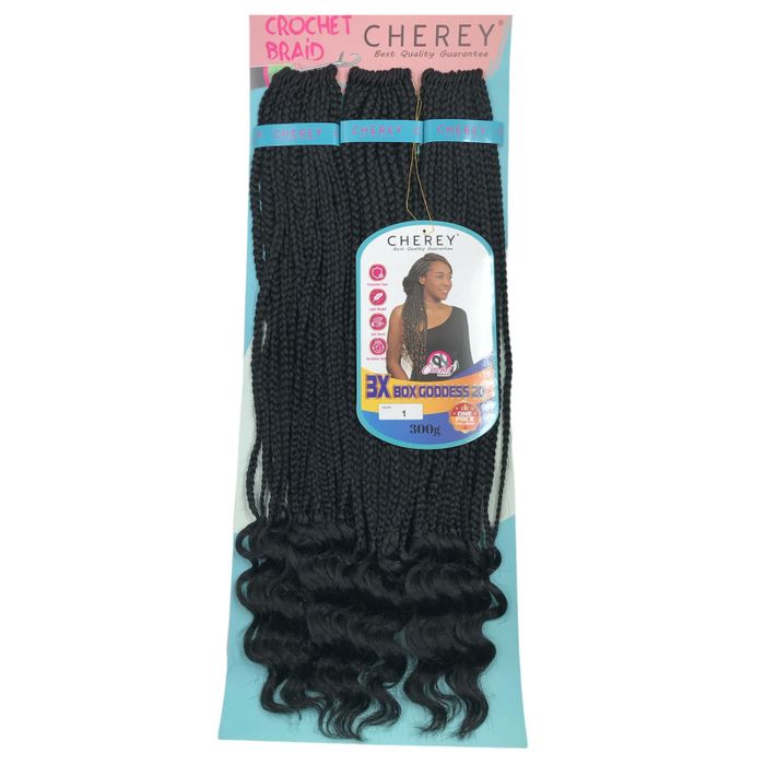 Cabelo Sintético Box Goddess Tranças com Cachos cor 1 Preto