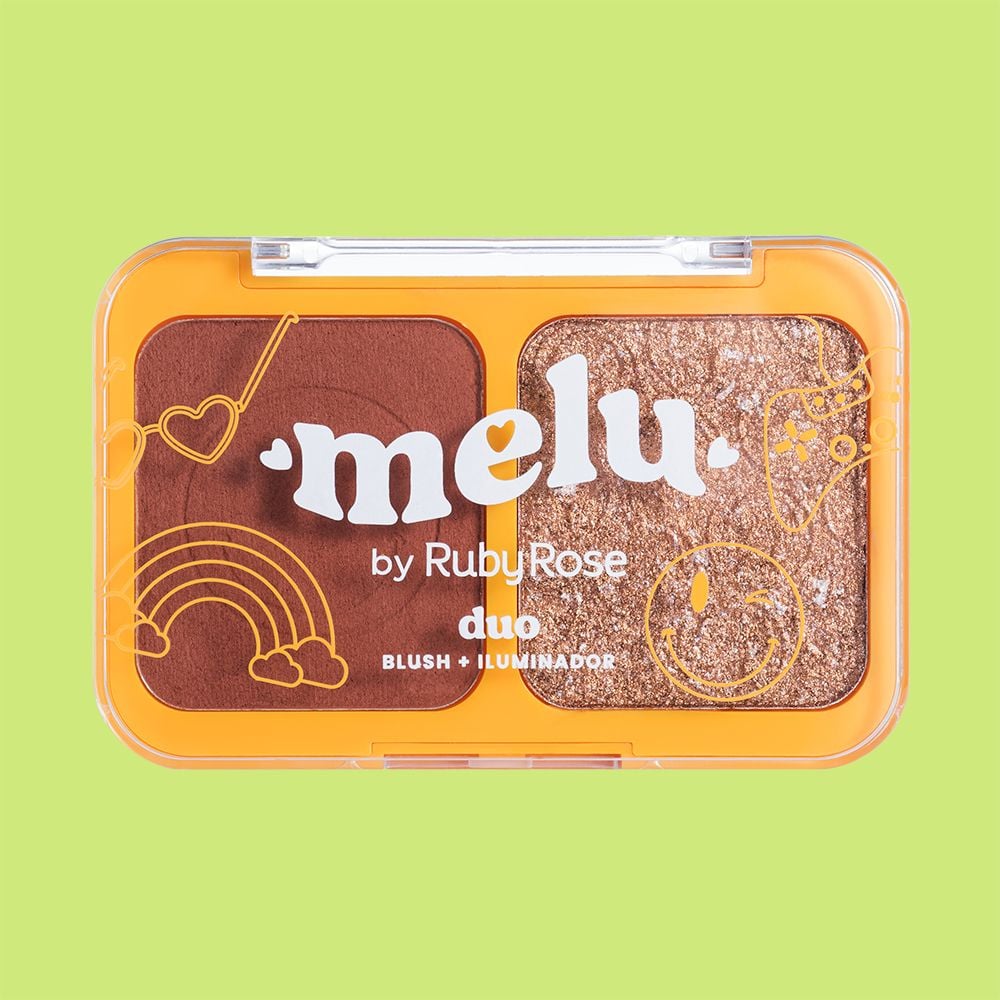DUO BLUSH + ILUMINADOR 6,85G RR1002-3 NEW RULES MELU RUBYROSE