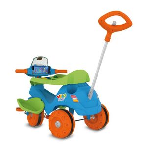 Triciclo Velobaby Passeio e Pedal (Azul) com Suporte para Celular - Ref 356 Bandeirante.