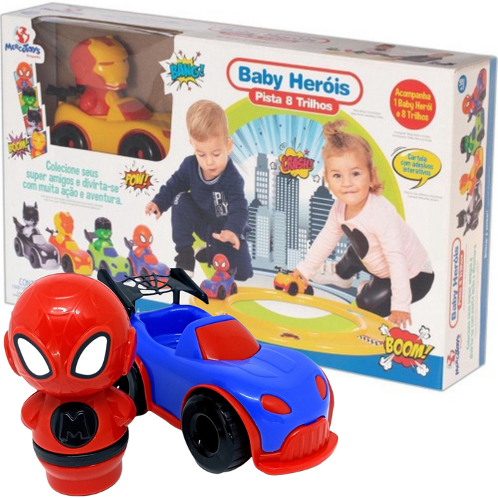 Pista de Carrinho com 8 Trilhos Baby Her¢is - Mercotoys