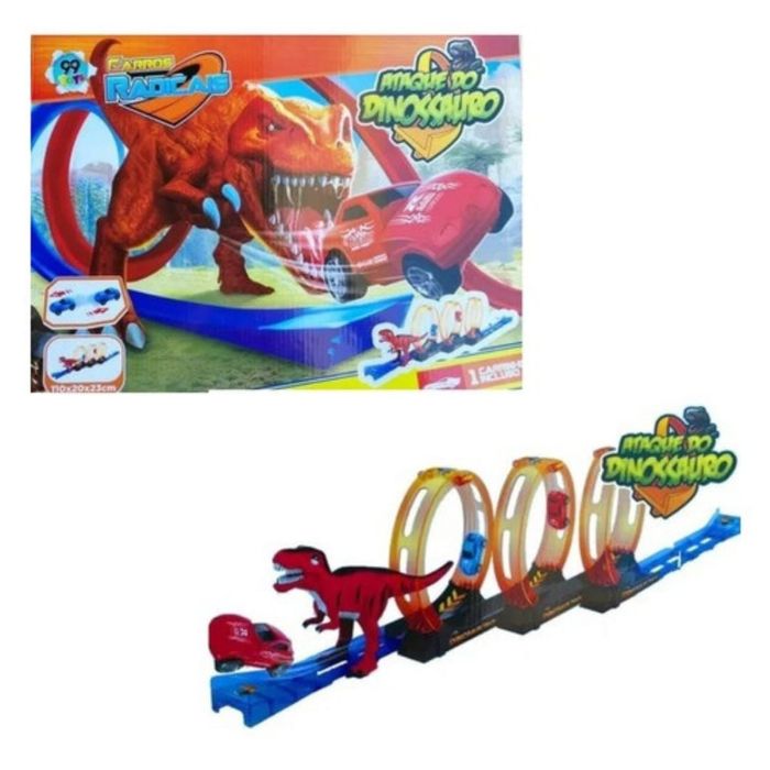 Pista Ataque Do Dinossauro com 1 Carrinho Incluso - Carros Radicais - Ref TOYS-202120-QO