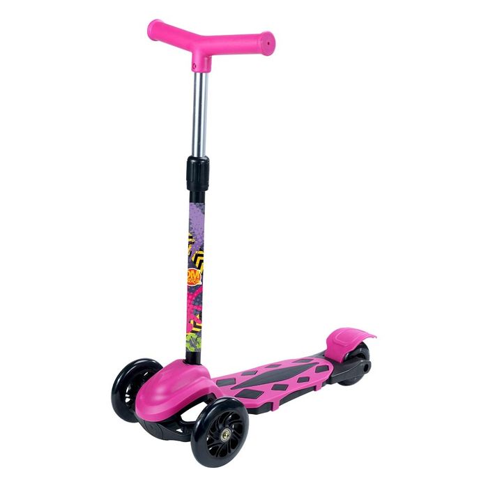 Patinete Infantil Ajustável Radical Power Rosa Até 40kg - DM TOYS