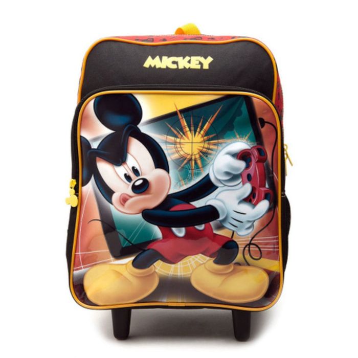 Mochila Carrinho Escolar Infantil Grande Mickey Mouse Disney - Ref 064469-00