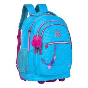 Mochila Carrinho Escolar Infantil e Juvenil Grande Rebecca Bonbon Duas Cores