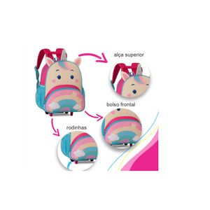 Kit Mochila de Rodinha Unic½rnio + Lancheira - Ref CP2654B