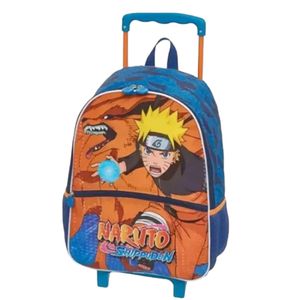 Kit Mochila Carrinho + Lancheira Infantil Naruto Shippuden Kurama - Ref 978C01