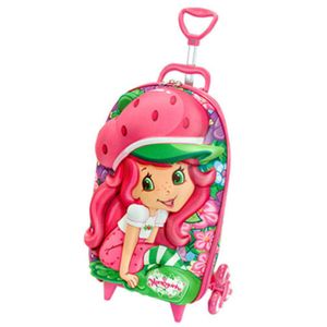 Kit Mochila Carrinho + Lancheira Infantil e Juvenil 3D - Moranguinho - Ref 2870M15