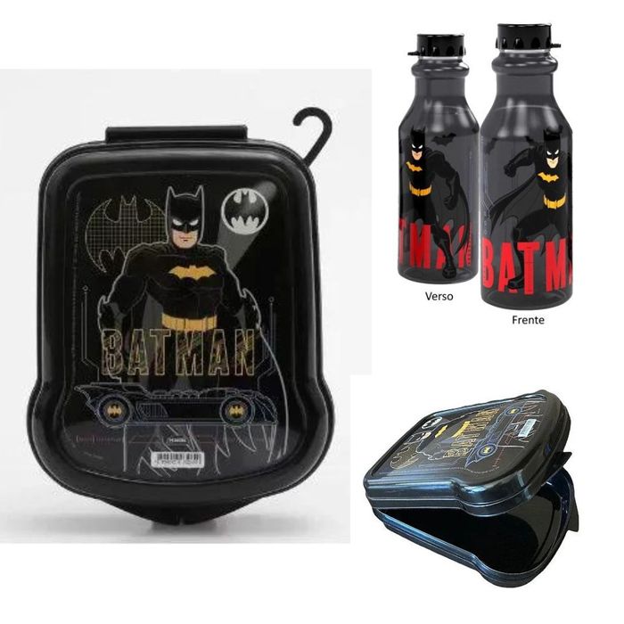 Kit Escolar Infantil Sanduicheira + Garrafa - Batman