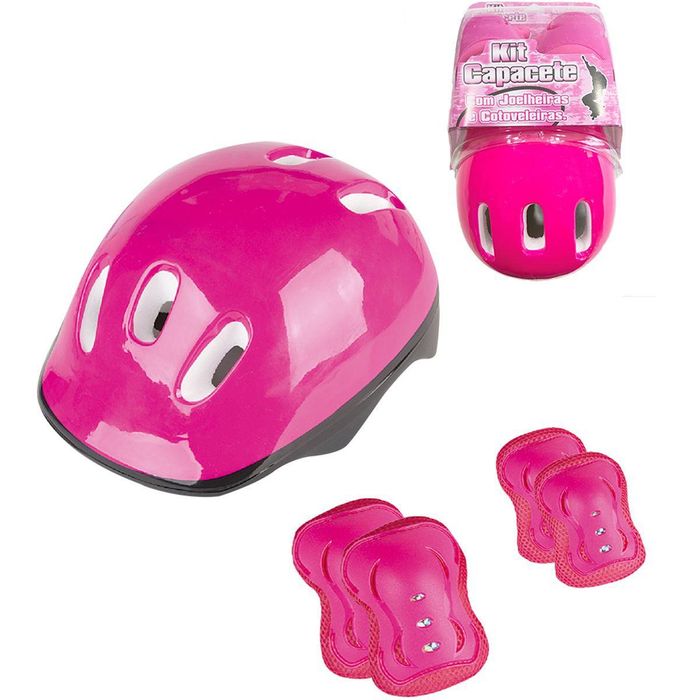 Kit de Proteção Infantil Capacete Joelheiras e Cotoveleiras.