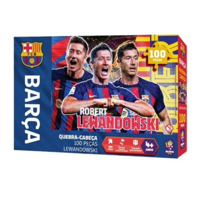 Jogo Quebra Cabeça Colecionável Lewandowski FCB 100 Peças - Ref 2520 - Mimo Brinquedos