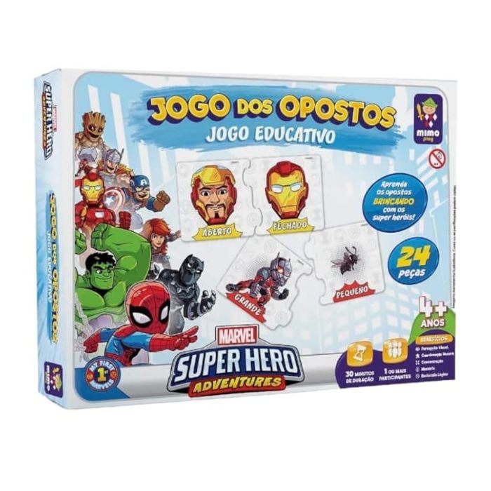 Jogo Educativo Marvel Jogo dos Opostos - Ref 2042 - Mimo Brinquedos