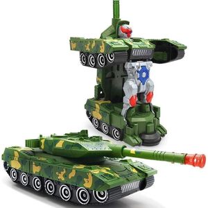 Carro Tanque De Combate Militar Transformers Robô Com Som E Luzes