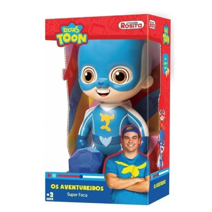 BONECO AVENTUREIRO AZUL  HEROI  LUCCAS NETO 27cm Ref 1077 ROSITA