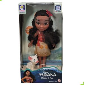 BONECA MOANA C/ PORQUINHO PUA  DE VINIL ARTICULADA