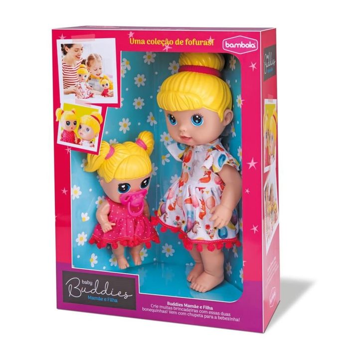 Boneca Mamãe e Filha Buddies Vinil Macio - Bambola