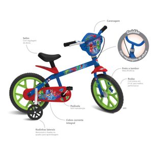 Bicicleta - Aro 14 - Bandeirante - Pj Masks - 3372