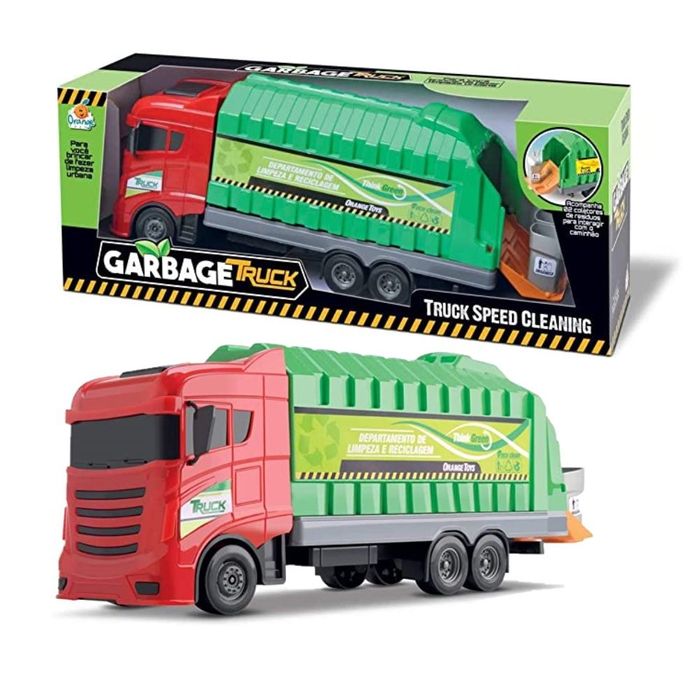 Caminhão coletor de lixo Garbage Truck Orange 0419 - Orange Toys